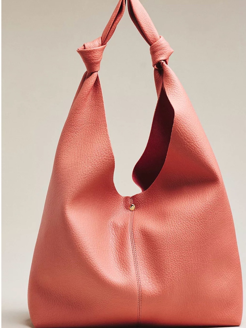 Anthropologie Coral Knot-Handle Hobo Bag